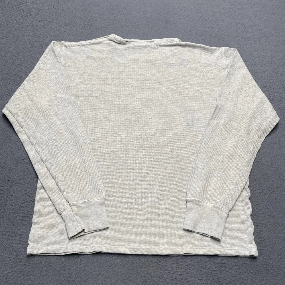 Polo Ralph Lauren Sleepwear Shirt Mens Large Gray Waffle Crewneck Pajama Top - Picture 5 of 8